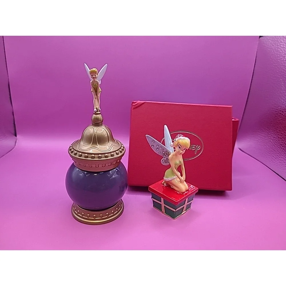 Limited Edition Disney Store 25th‎ Anniversary Tinker Bell Trinket Box LOT x2